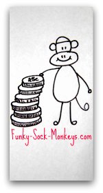 little girl purse sock monkey coins