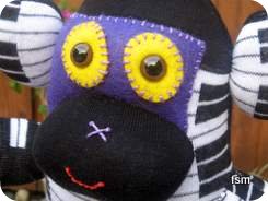 monkey sock doll face