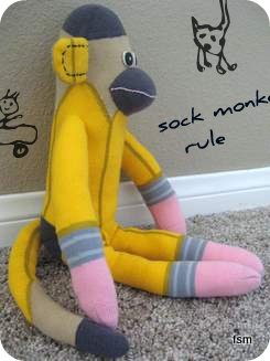 novelty socks sock monkey body