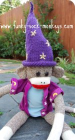 toy hat sock monkey wizards hat