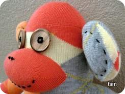 argyle sock monkey face