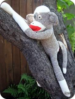 red heel socks sock monkey