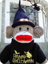 halloween witch hats black sock monkey