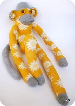 yellow sock monkey